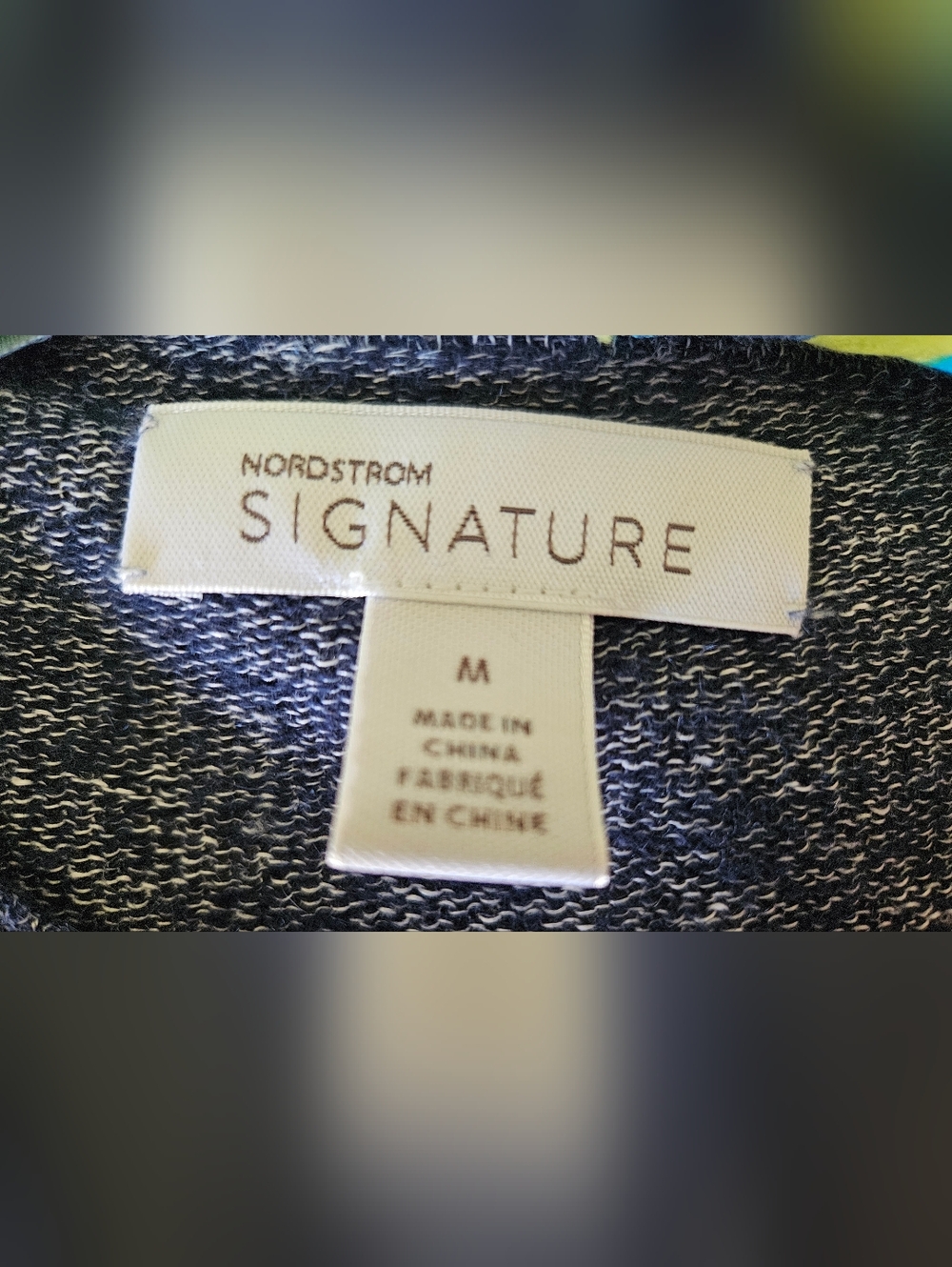 Nordstrom Signature Cashmere Linen Blue Stripe Mens Crewneck Sweater - MEDIUM - Picture 5 of 6